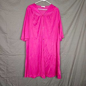 Vintage Vassarette Fuchsia Pink Nightgown Size XXL